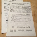 1952 Allan's price list