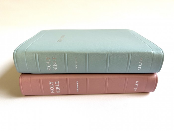 Bibles Direct - Allan Ruby Reference Edition Pale Blue Meriva Calfskin ...
